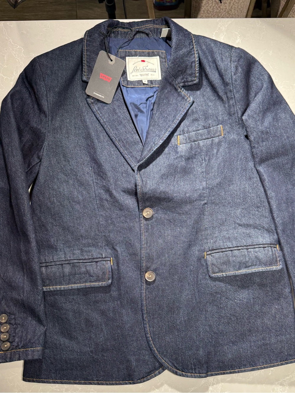 Levi's Dark Blue Denim Blazer Jacket